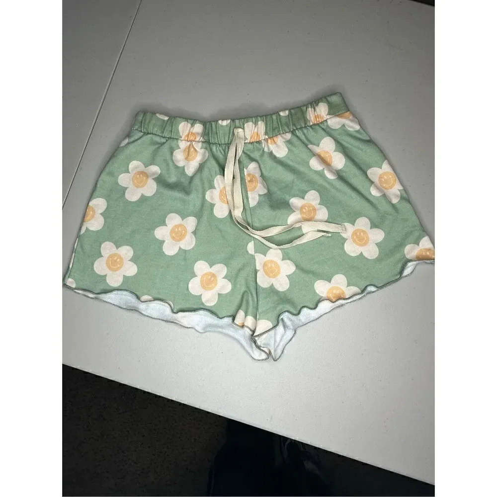 Pacsun & Altar'd State Women's Floral Dad Shorts Set White & Green Large